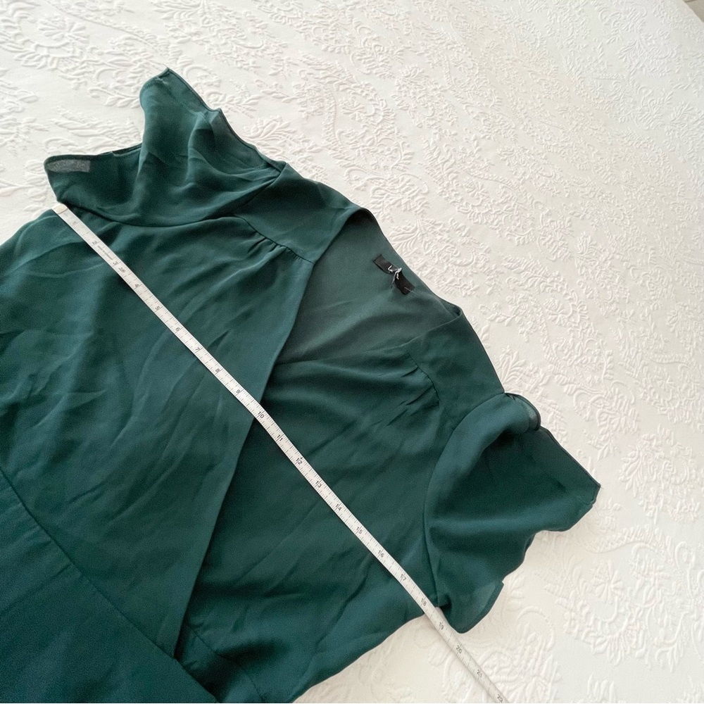 NWT Lulus Rise to the Occasion Emerald Green Midi Wrap Dress Large - Picture 7 of 8
